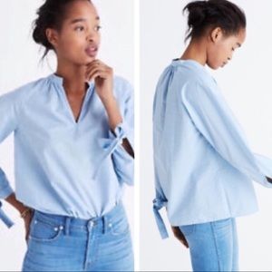 Striped Tie Sleeve Popover Blouse | Madewell